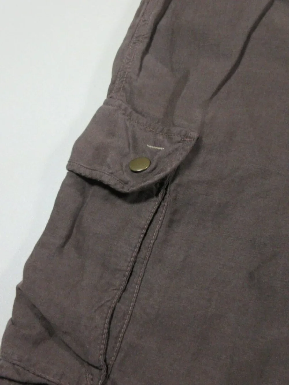 JCrew womens solid brown cargo linen silk blend knee length skirt 12